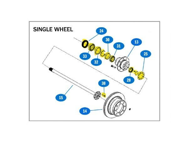 1973-1999 Chevy C20 K20 C30 K30 K2500 K3500 GM 14 Bolt10.5 Rear Axle Wheel Bearing And Seal Kit OEM ( One Side ) - Image 2