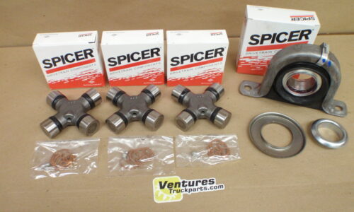 2000-2010 FORD F250 F350 Spicer Rear Driveshaft 3 U Joint & Carrier Bearing Kit