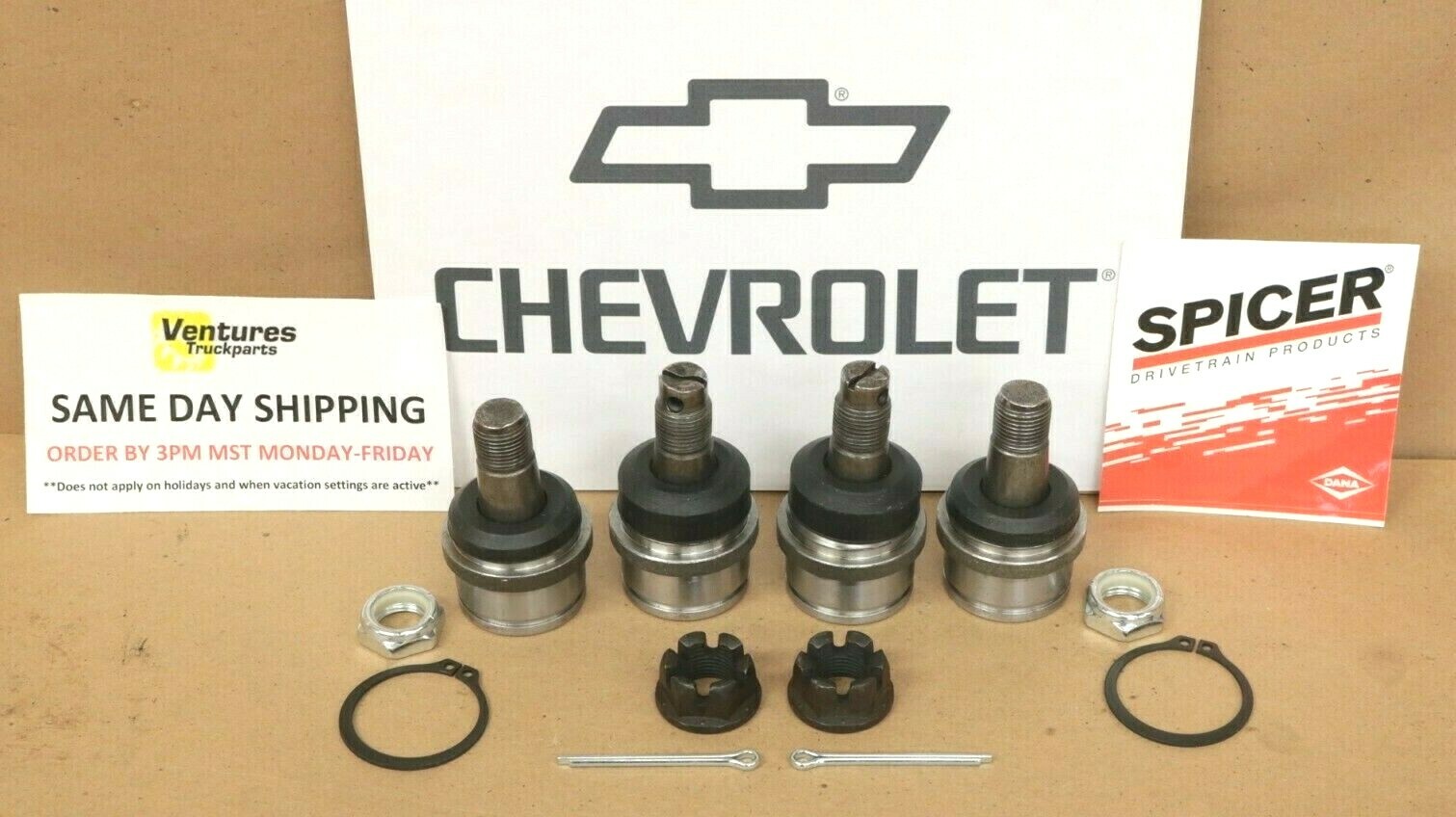 OEM Dana Spicer Upper Lower Ball Joint Set Chevy Dana 44 and 10 Bolt Front Axle