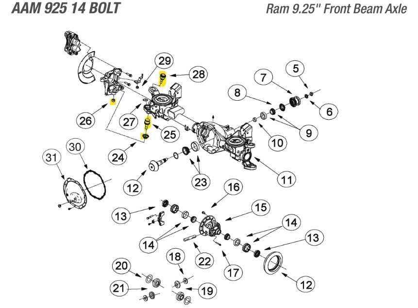 2014-2024 Dodge Ram 2500 3500 Front 9.25 Axle Ball Joint Kit LH And RH OEM AAM - Image 2