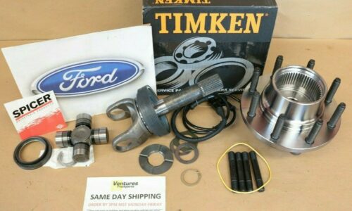 1999-2004 Ford F350 F450 F550 4x4 Dually / Dual Rear Wheel Front 4x4 Axle Outer Shaft, U Joint, ABS Wheel Hub Kit Free Shipping