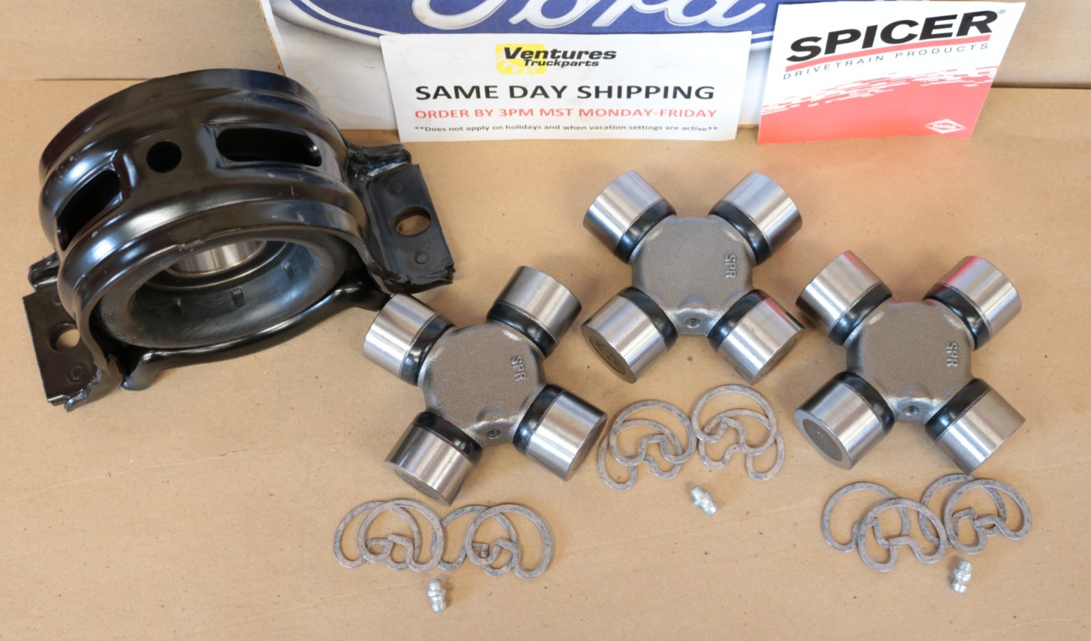 2017-2023 Ford F450 F550 Rear Two Piece Driveline Hanger Carrier Bearing U Joint Kit OEM Dana Spicer - Image 5