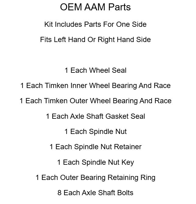 2011-2016 Chevy Silverado GMC Sierra 2500 3500 SRW Rear Wheel Hub Bearing Seal Kit OEM AAM - Image 11