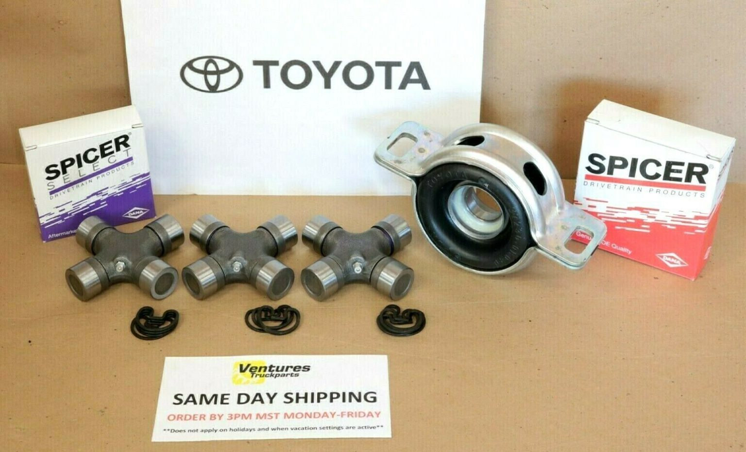 Toyota 20052015 V6 Rear Driveline UJoint Hanger Bearing Kit