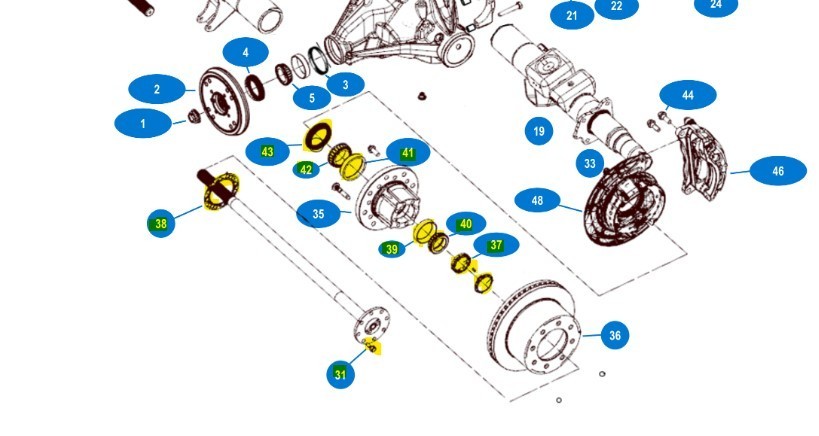 2020-2026 Chevy Silverado GMC Sierra 3500HD DRW AAM 14 Bolt Wheel Hub Bearing Kit OEM - Image 2